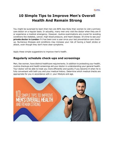 10 Essential Tips For Improving Mens Health
